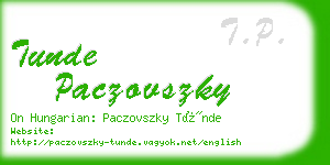 tunde paczovszky business card